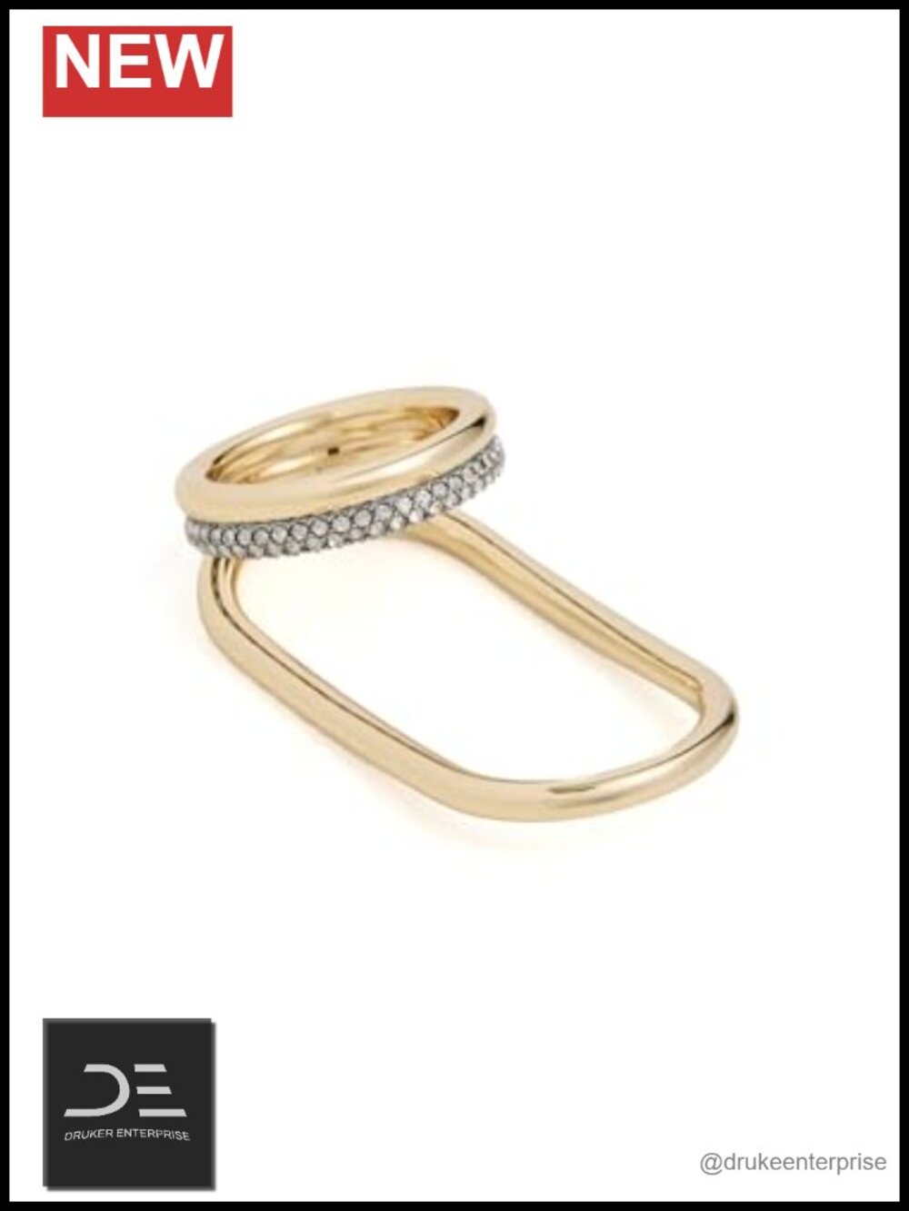 Gold Plated Brass Pave Band Ring Classic Anniversary